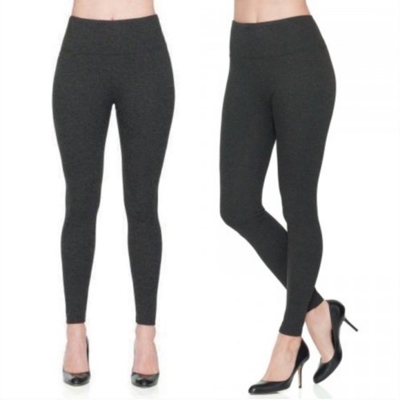 SPANX‎ woman's Ready to Wow heathered charcoal ponte leggings pants - Picture 1 of 6